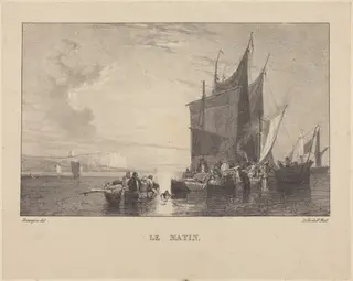 Le matin, by Richard Parkes Bonington, ink, 1824