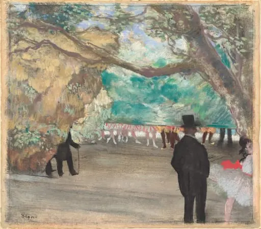 The Curtain, by Edgar Degas, pastel, 1880