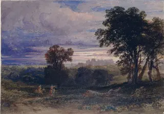 Windsor Park with the castle in the distance, by Anthony Vandyke Copley Fielding, watercolor, 1847