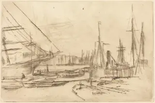 A Sketch from Billingsgate, by James McNeill Whistler, ink, 1878