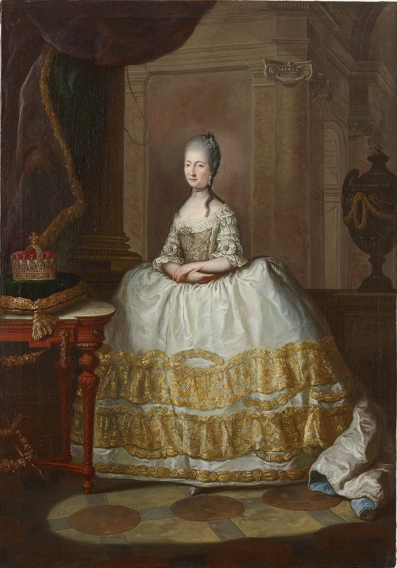 Portrait of Maria Beatrice d'Este, detail