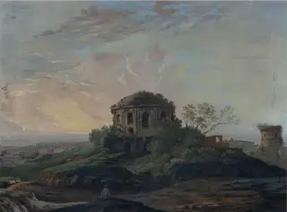 Tempio della Tosse, by Agostino Aglio, watercolor, 1800
