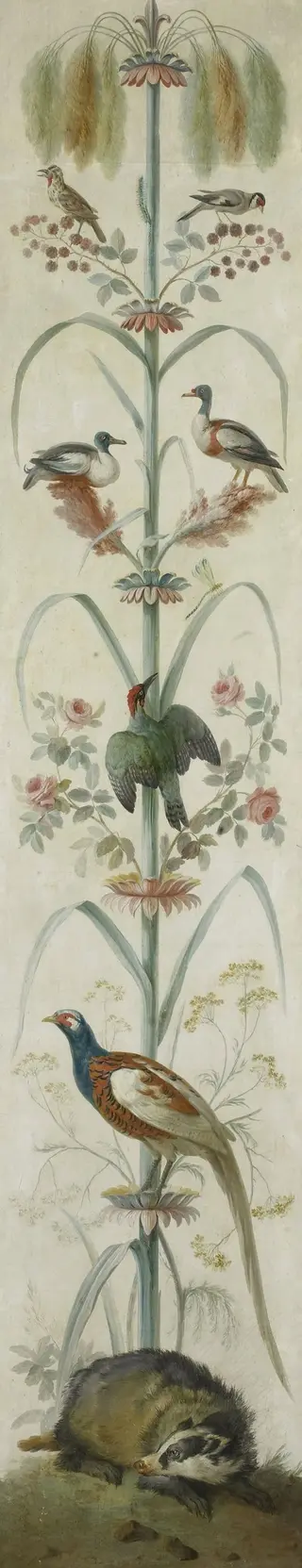 Decorative Depiction with Plants and Animals