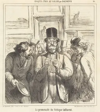 La promenade du Critique influent, by Honoré Daumier, ink, 1865