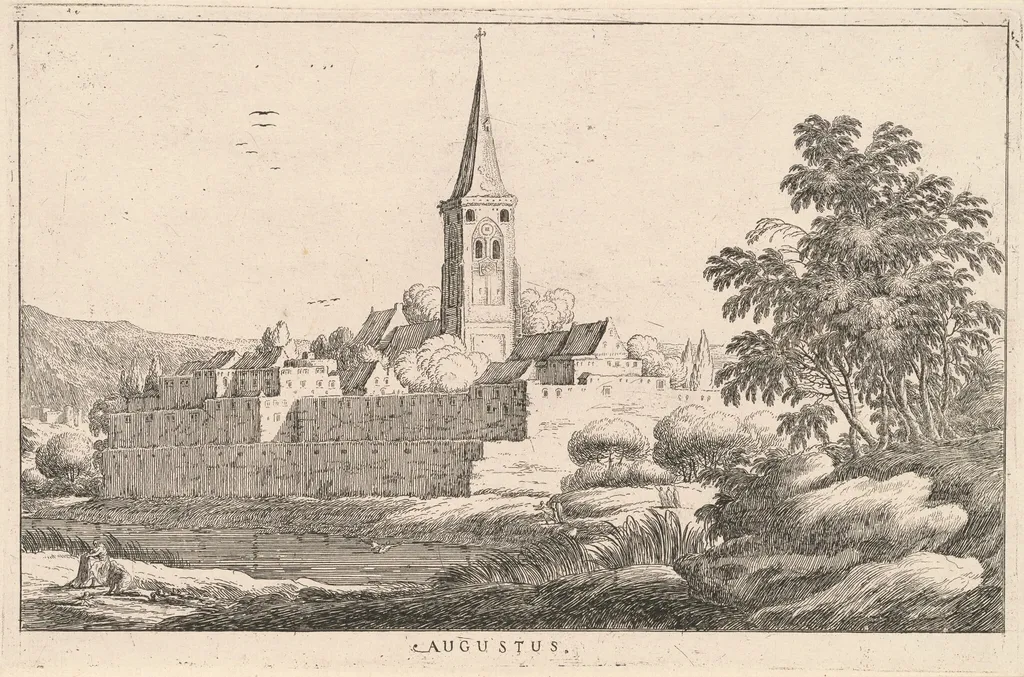 Augustus (August), by Ludovico Mattioli, ink, 1601