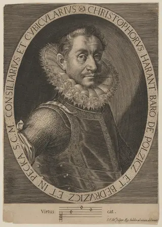 Christopher Harant, by Aegidius Sadeler II, ink, 1600