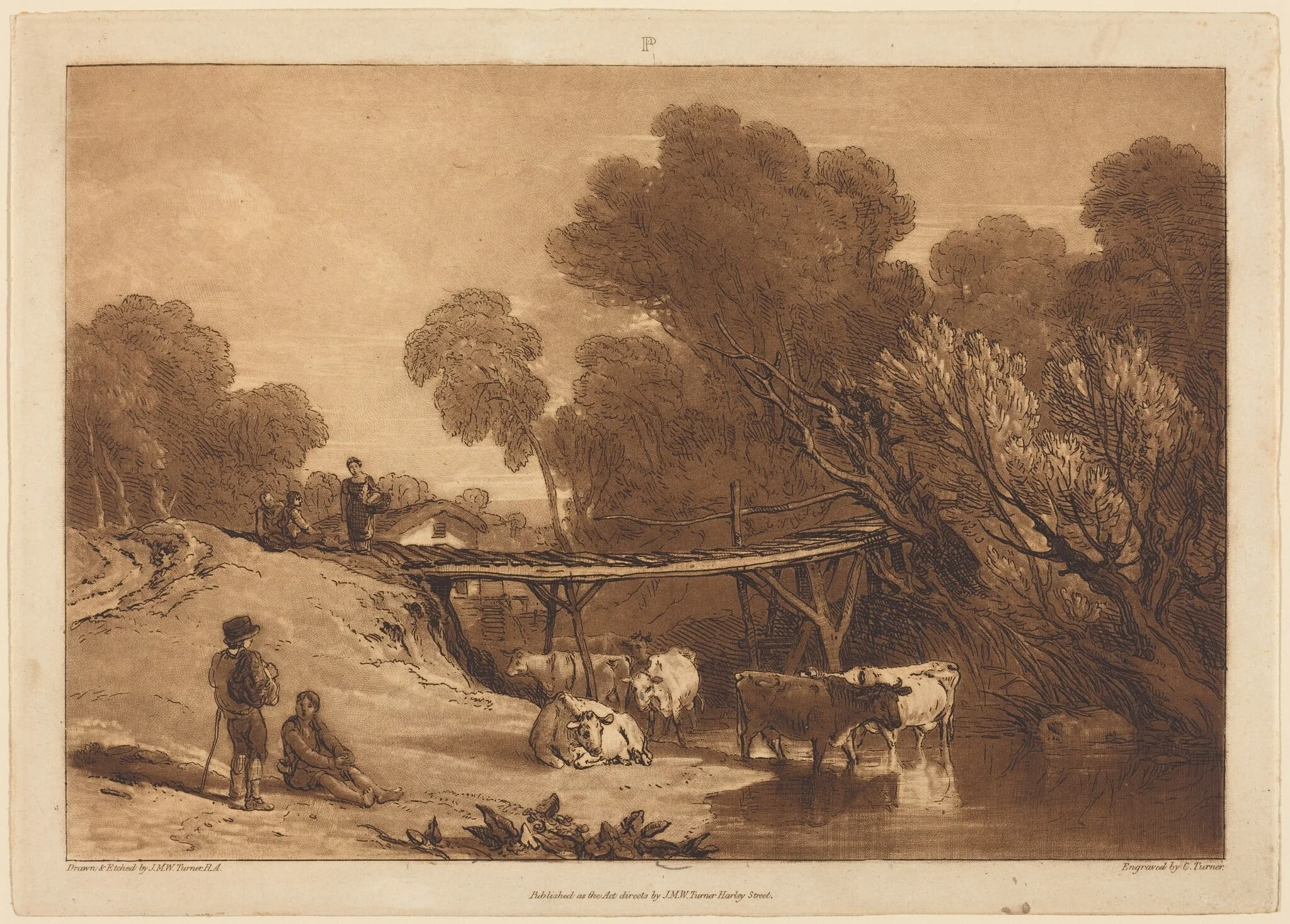 Bridge and Cows, detail