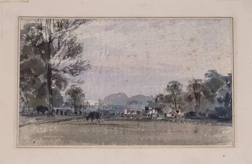 View of Hyde Park, by François Jules Collingnon, watercolor, 1800