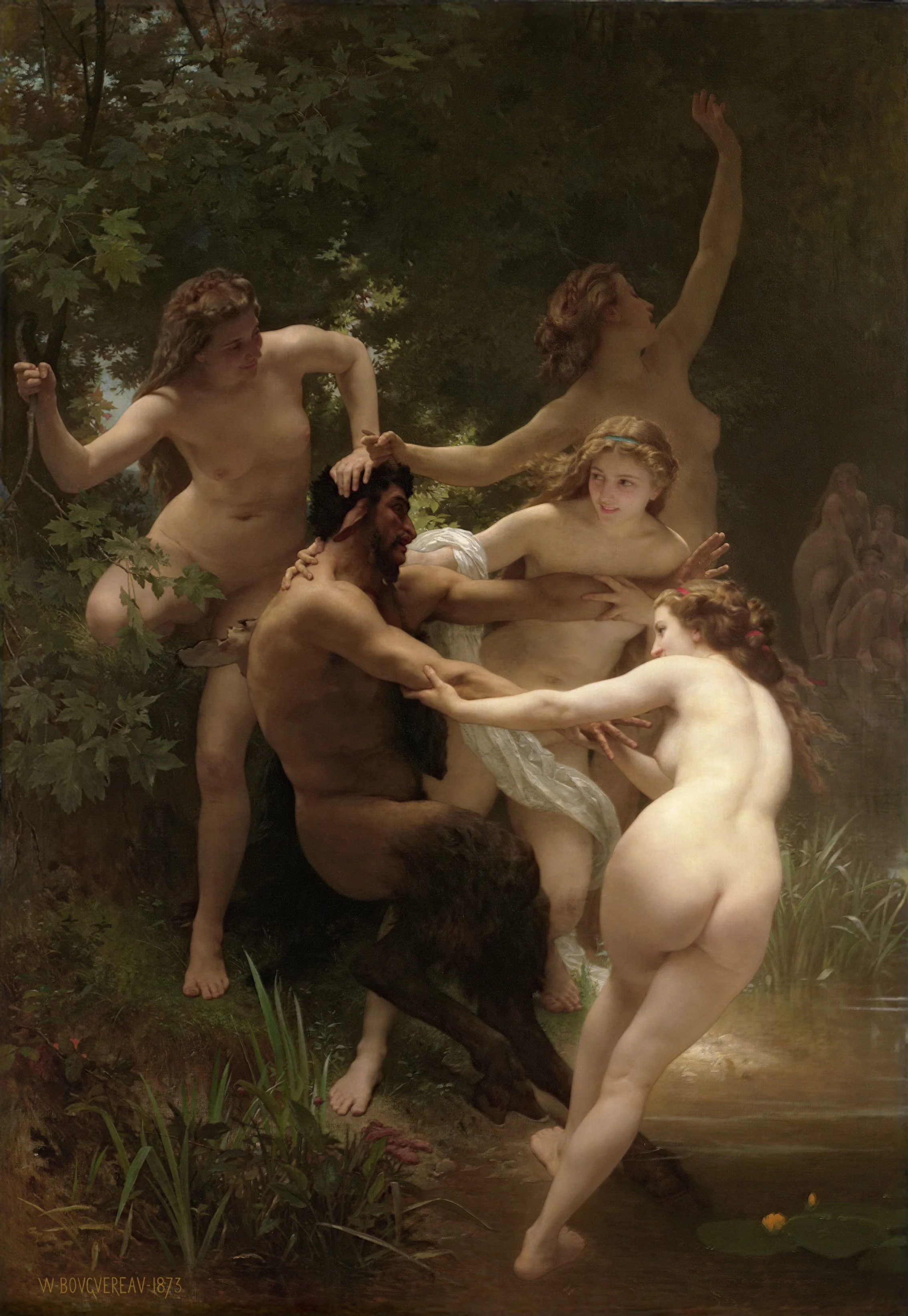 Nymphs and Satyr, detail