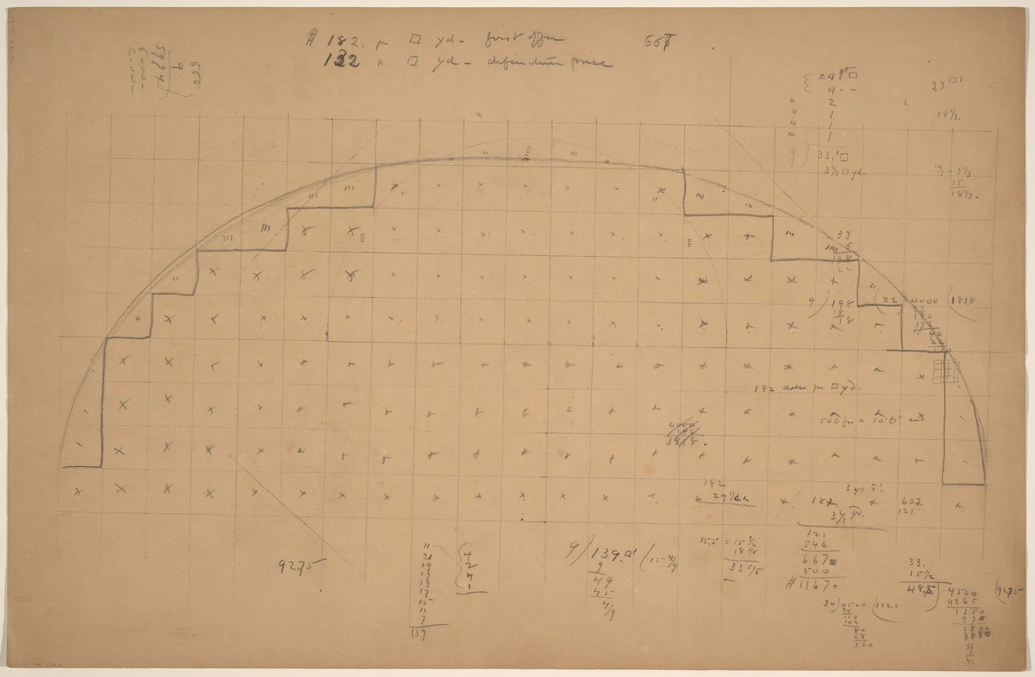 Diagram of a Lunette [verso], detail