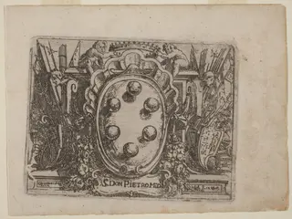 Dedication to Don Pietro Medici from "Bizzarie di varie Figure"