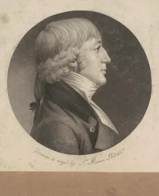 Unidentified Man, by Charles B. J. Févret de Saint-Mémin, ink, 1800