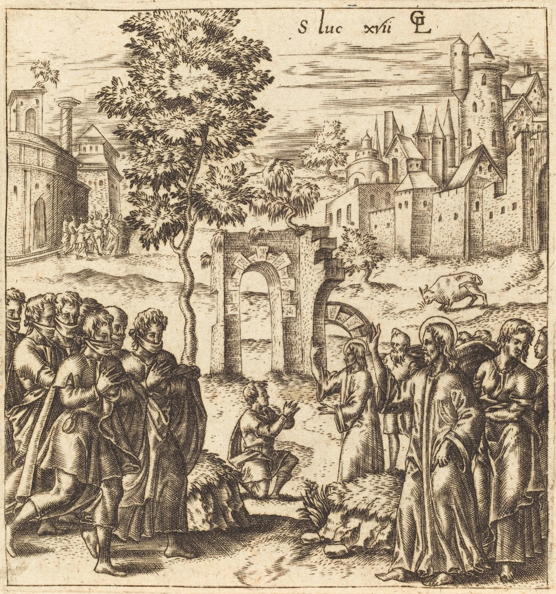 The Ten Lepers are Cleansed, detail