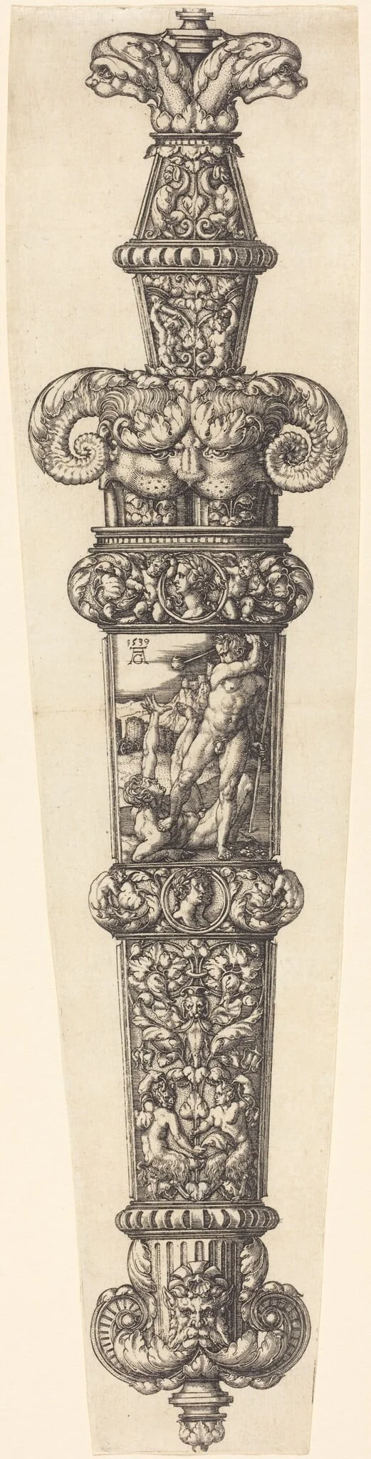 Design for a Dagger Sheath with Cain and Abel, detail