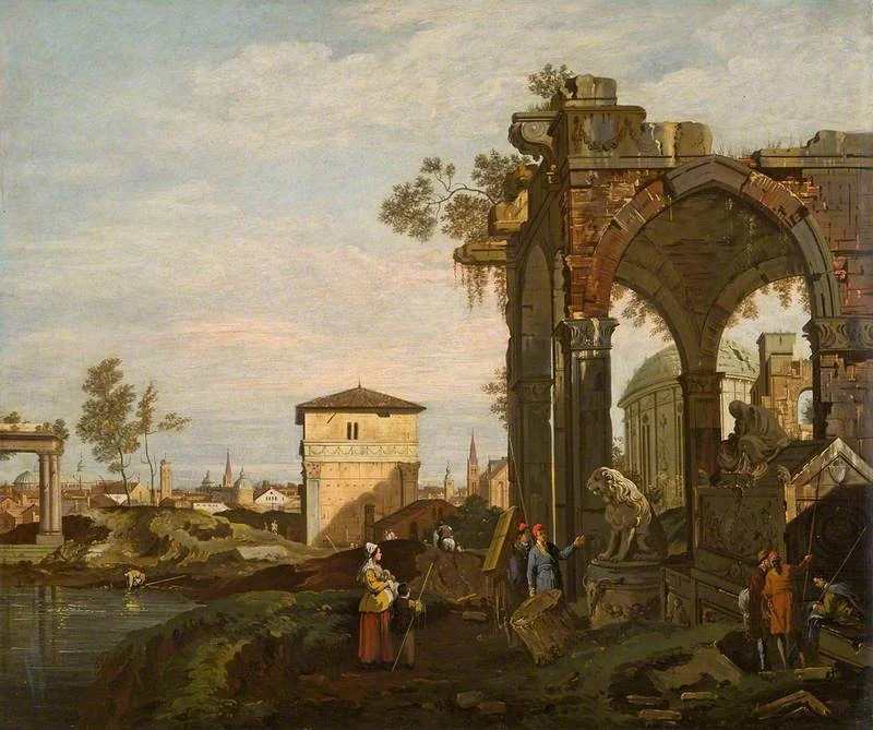 Ruins with Figures, detail
