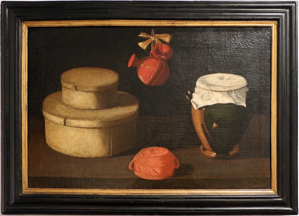 still life with boxes and crockery, by Josefa de Óbidos, unspecified, 1655