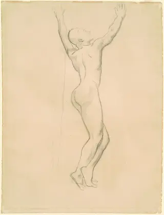 Study for "Apollo and Daphne", by John Singer Sargent, charcoal, 1918
