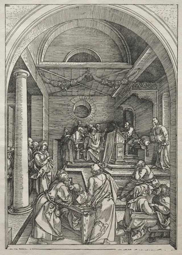 Life of the Virgin: Christ Among the Doctors, detail