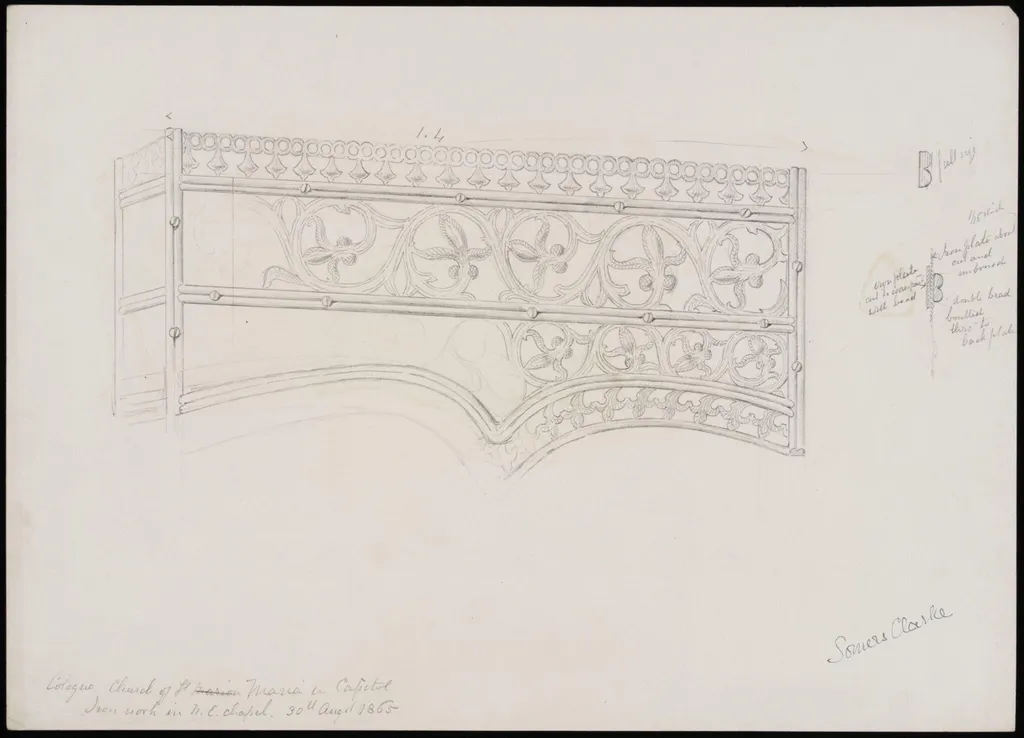 Details of ironwork in church of St. Maria in Capitol, Cologne, by Somers Clarke, 19
