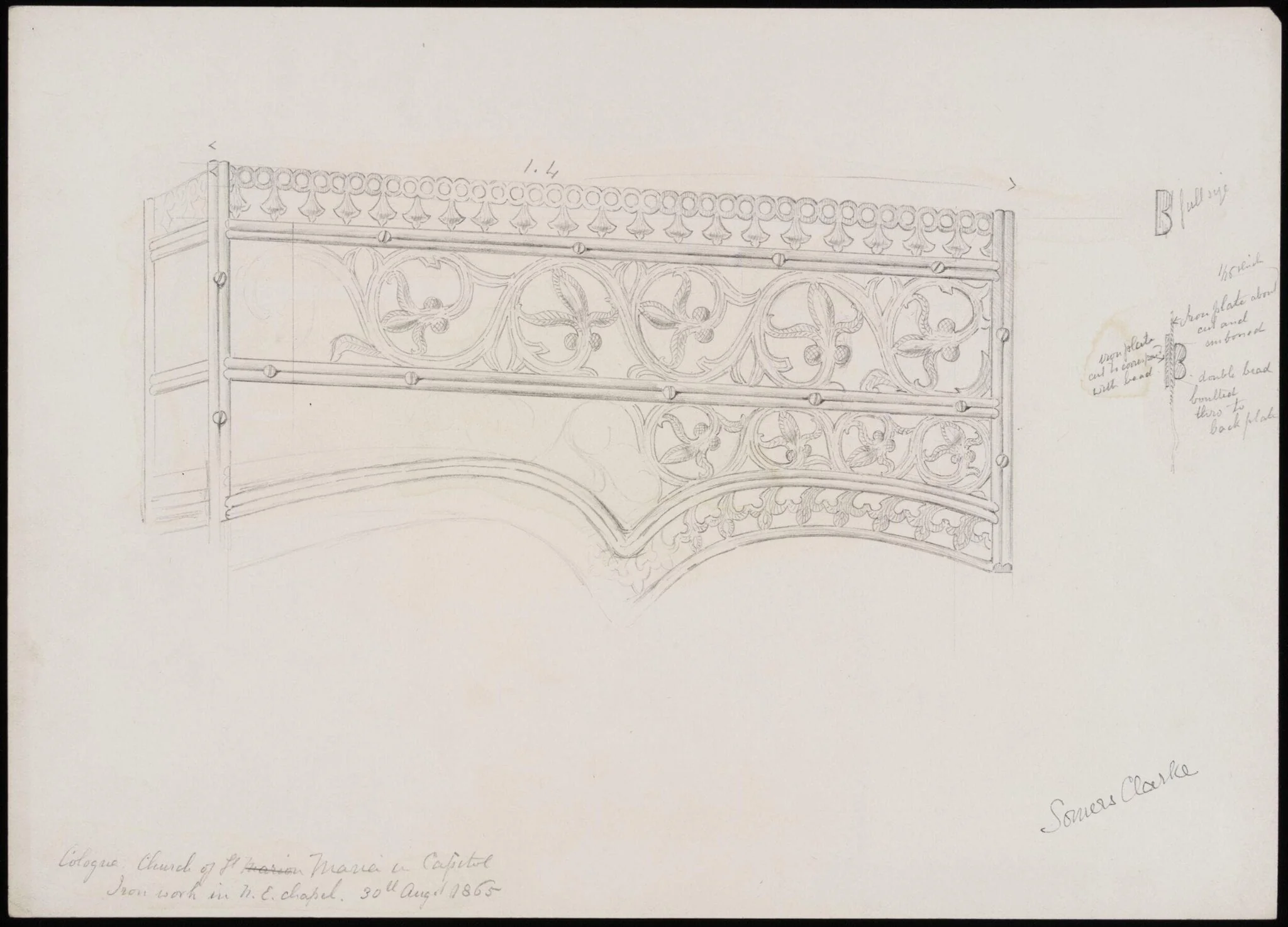 Details of ironwork in church of St. Maria in Capitol, Cologne, detail