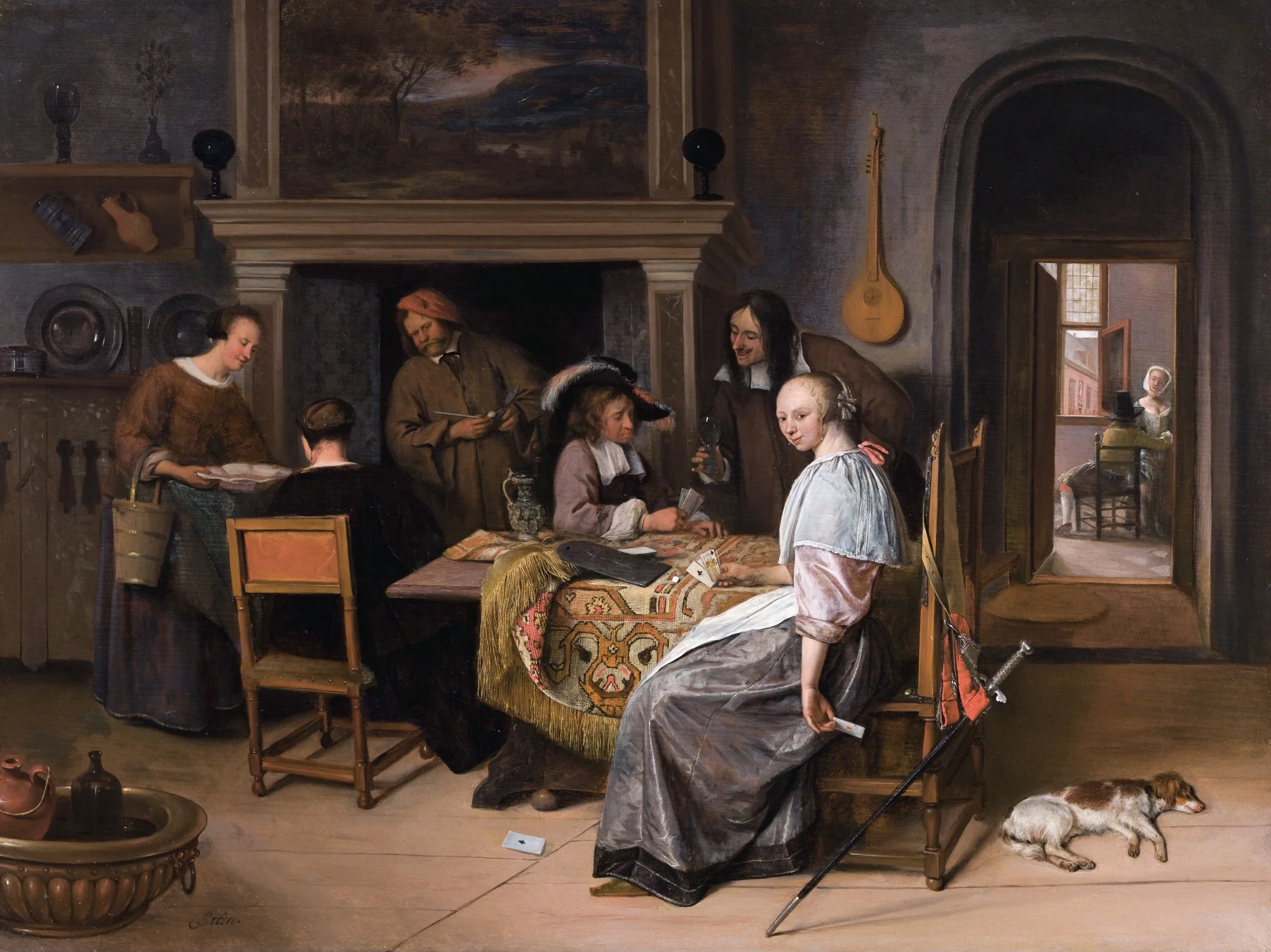 The Card Players in an Interior, detail
