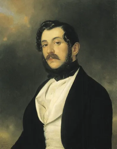 Portrait of a Man, by Demeter Laccataris, oil, 1841