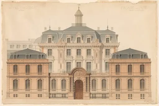 Presentation Drawing of the Hôtel de Camondo, by Denis-Louis Destors