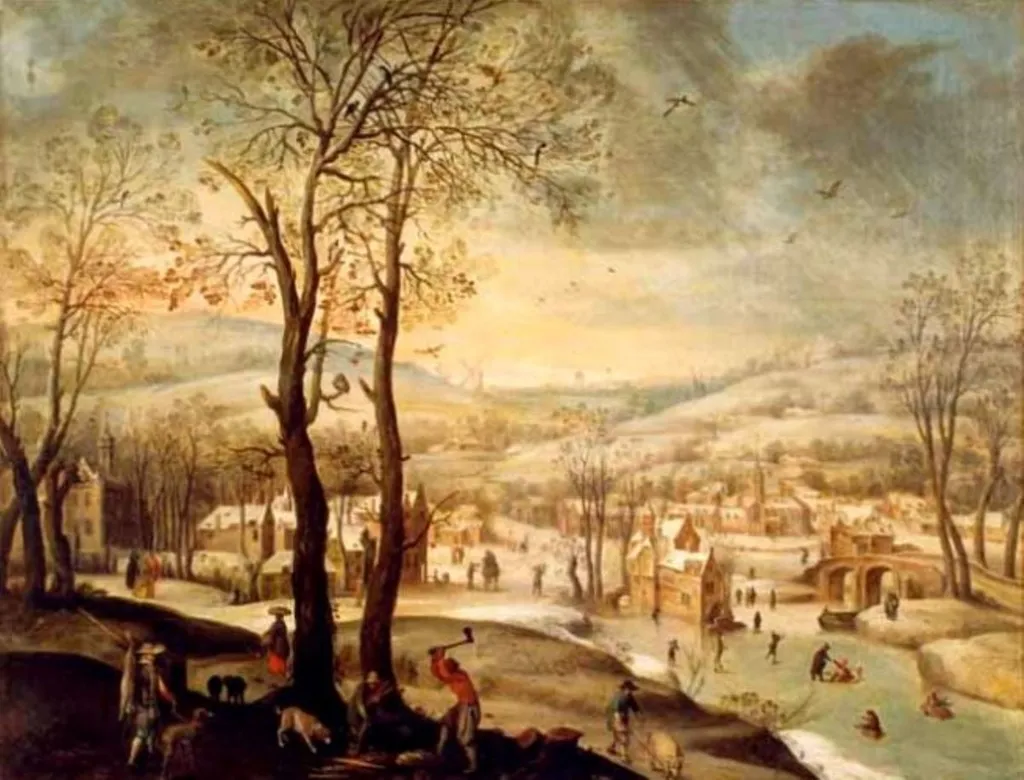 Peisaj de iarnă, by Denis van Alsloot, unspecified