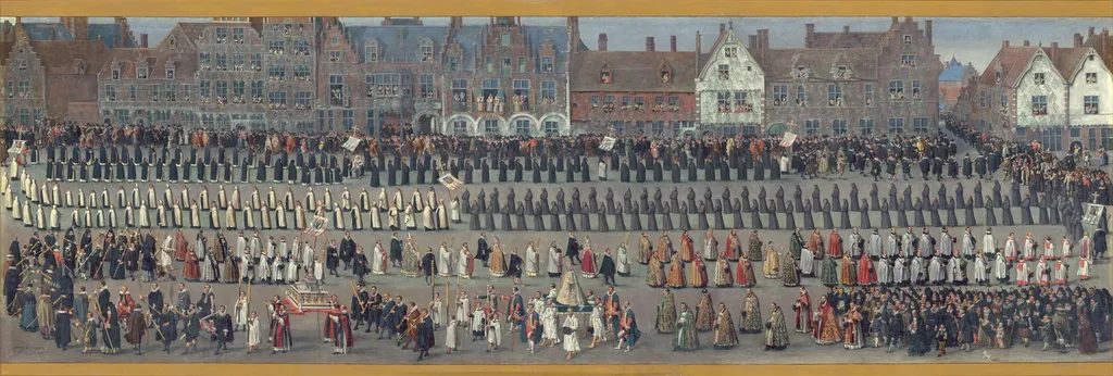 The Festival of the Ommegang in Brussels: the procession of Our Lady of Sablon, by Denis van Alsloot, oil, 1616