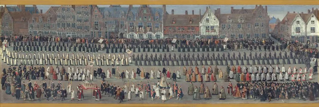 The Festival of the Ommegang in Brussels: the procession of Our Lady of Sablon, by Denis van Alsloot