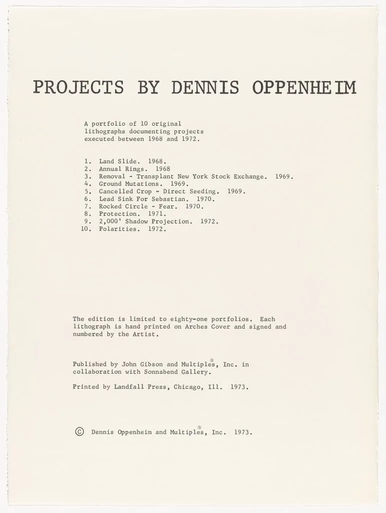 Untitled, by Dennis Oppenheim, ink, 1973
