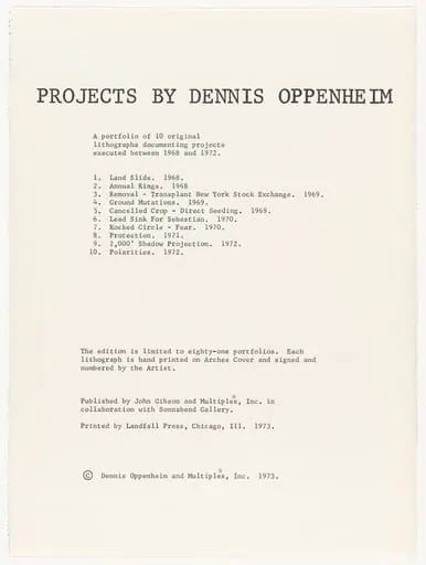 Untitled, by Dennis Oppenheim