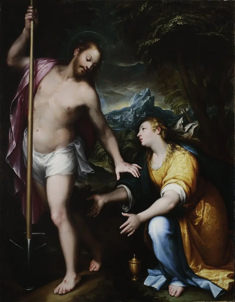 “Noli me tangere” – Resurrected Christ appearing to Mary Magdalene (John 20:14-17), by Denys Calvaert