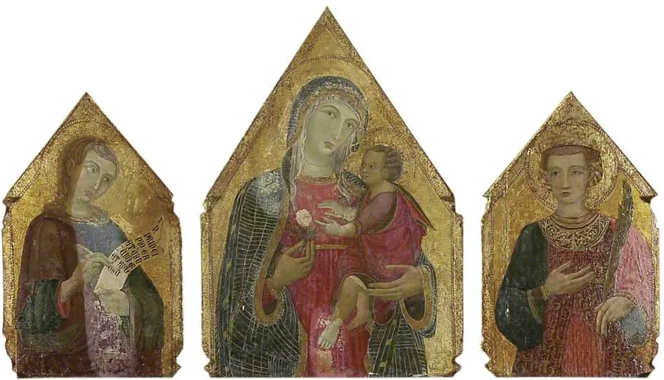 The Virgin and Child, with St John the Evangelist and St Catherine of Alexandria, by Deodato Orlandi