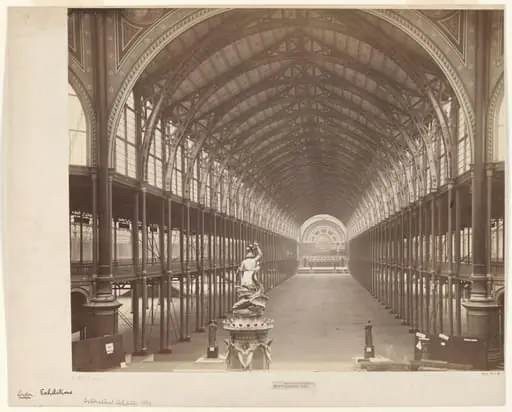 Interior view of the Nave, looking west, International Exhibition, South Kensington, by Department of Science and Art of the Committee of Council on Education