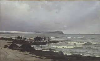 Der læsses tang ved Hornbæk Strand, by Carl Locher