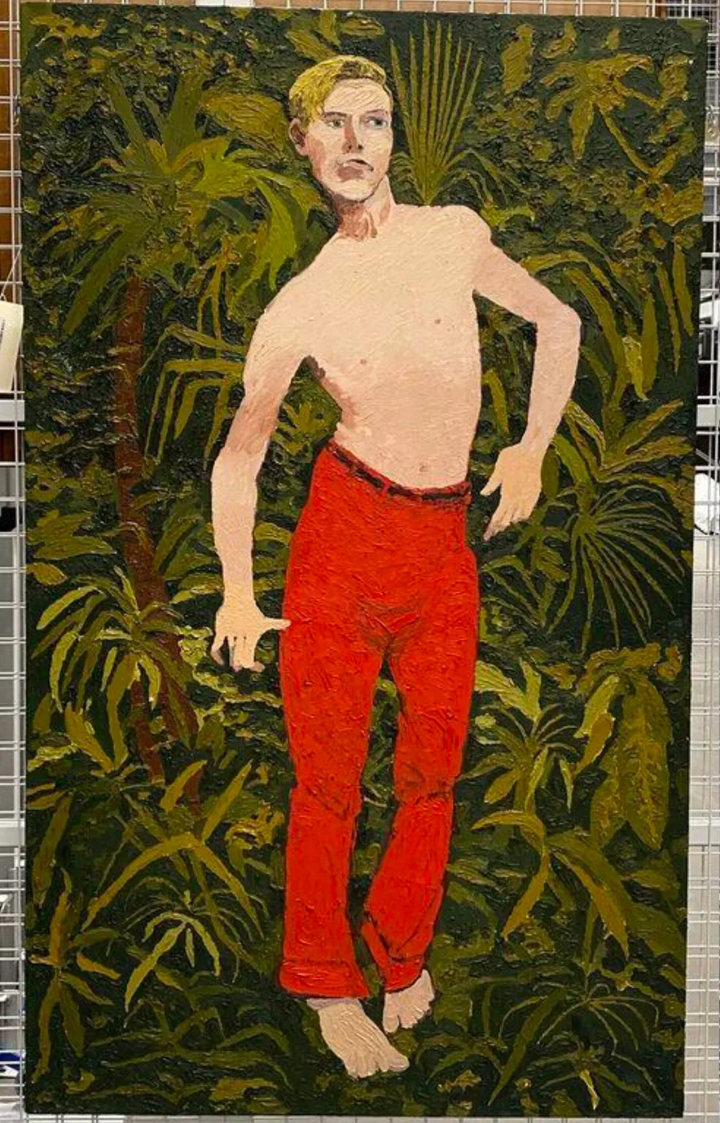 David Bowie As The Elephant Man, by Derek Boshier, oil, 1980