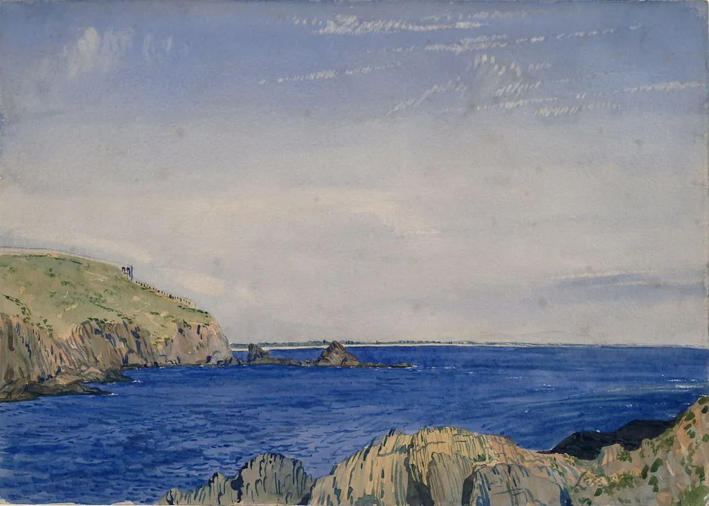 Mediterranean Scene, by Derwent Lees, watercolor, 1920