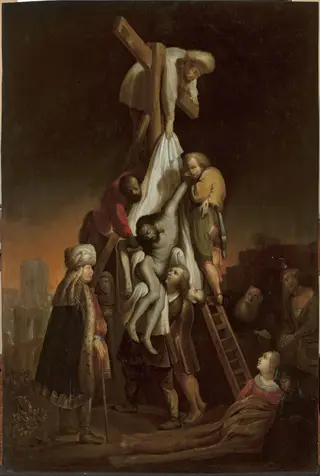 Descent from the Cross (Matthew 27:58–59; Mark 15: 45–46; Luke 23:52–53; John 19:38)