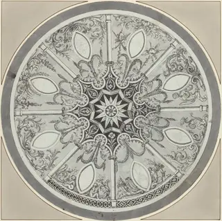 Design for an Inlaid Circular Table Top, with Alternatives
