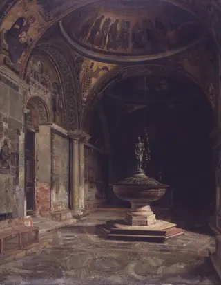 Det indre af Baptisteriet i Marcuskirken i Venedig