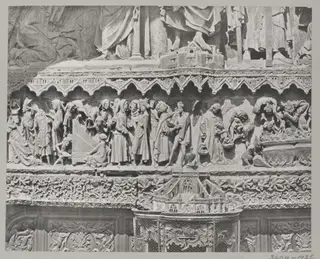 Detail of the carving of the tympanum, León Cathedral