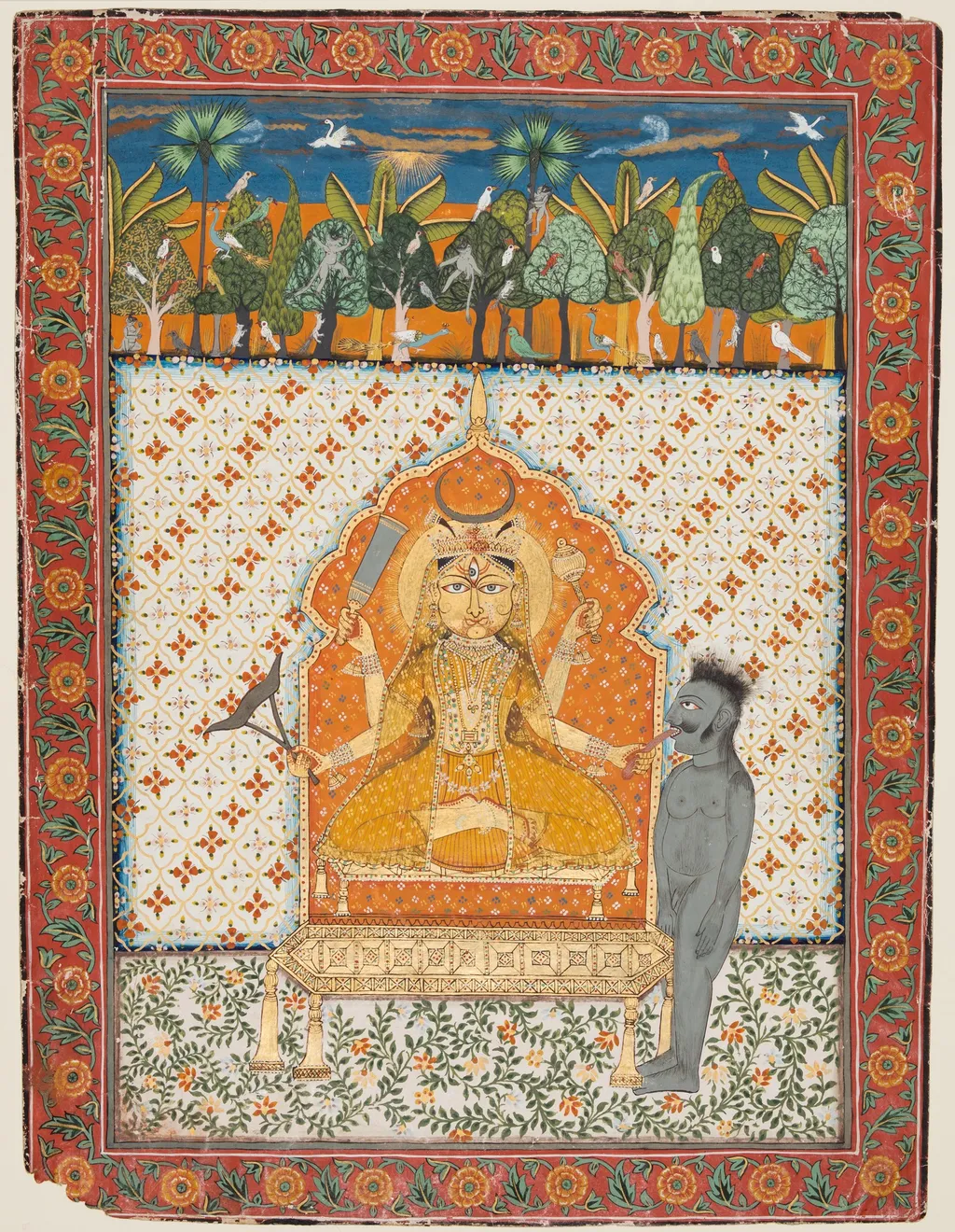 Devi Enshrined and Holding the Tongue of a Demon, unspecified, 1725