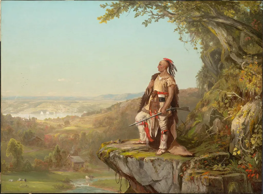 Indian Surveying a Landscape, by DeWitt Clinton Boutelle, oil, 1855