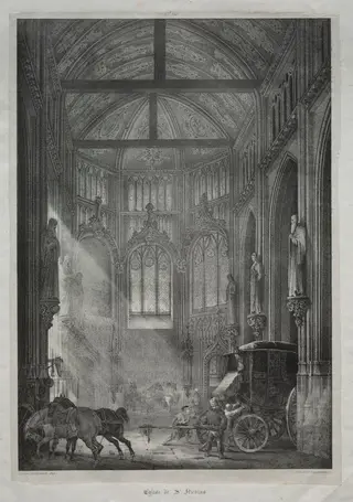 Church of St. Nicholas, Rouen, by Charles Louis Lesaint, 1823