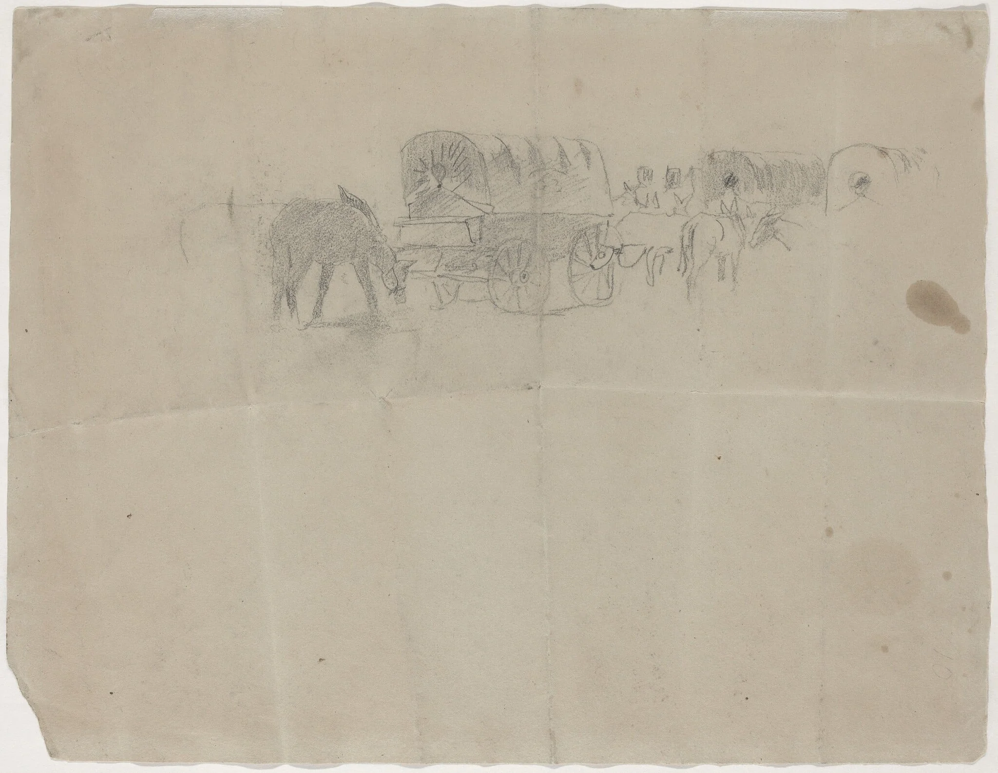 Supply Train and Mules [verso], detail