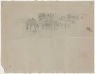 Supply Train and Mules [verso], by Winslow Homer, graphite, 1864