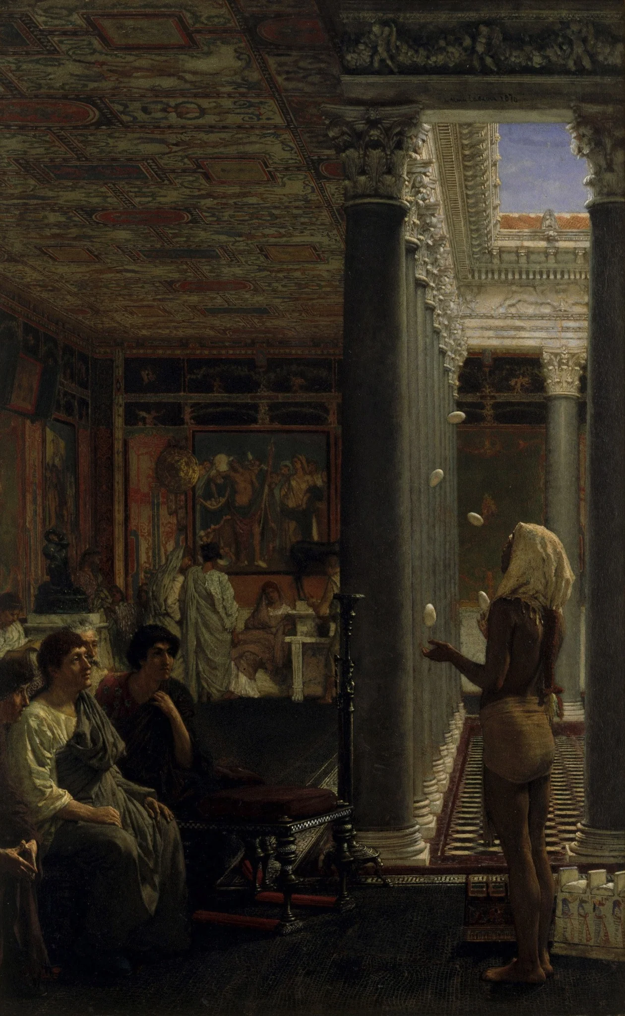 A juggler, detail