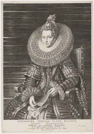 Isabella Clara Eugenia, Infanta of Spain, by Jan Muller, ink, 1615