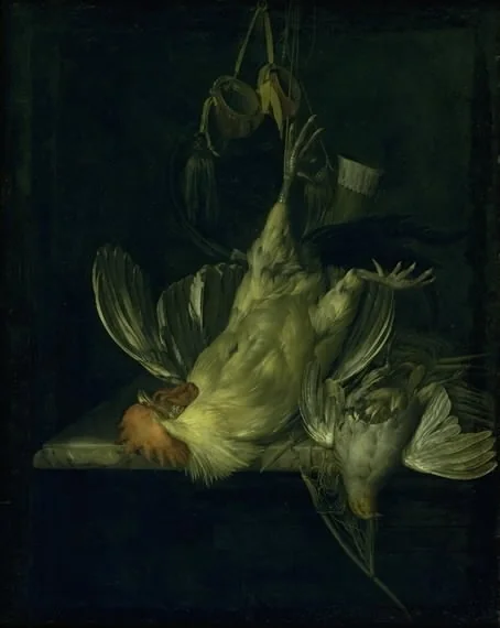 A Dead White Cock, detail